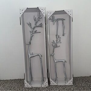 Aldi Set of 2 Merry Moments Dramatic Silver Reindeer